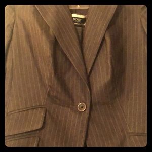 Body by Victoria brown and tan pinstripes pants suit size 8